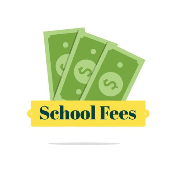 image of dollar bills and "school fees"